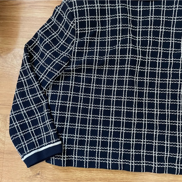 EUC Vintage St John Santana Knit Sweater Blazer Jacket  in Blue Navy - Picture 5 of 11